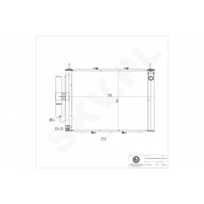 Condenseur de Clim Pour Renault Kangoo 7711497454 82 00 267 994 8200732379
