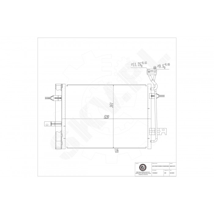 Condenseur de Clim Pour Opel Meriva A Vauxhall Meriva A 13303641 1850221 1850447