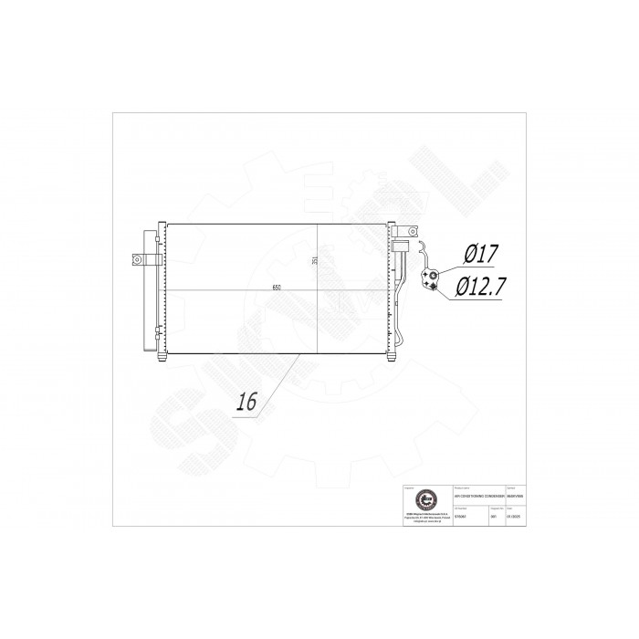 Condenseur de Clim Pour Hyundai Accent III 976061E000