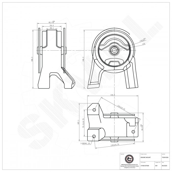 Support Moteur Arrière Pour Hyundai Santa Fé II Kia Sorento II Camionnette/SUV