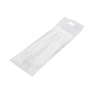 100 colliers de Serrage Cirflex Blanc 2,5x200mm