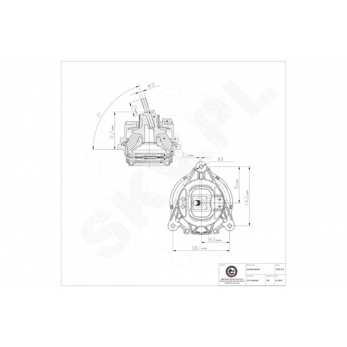 Support Moteur Avant Droit Pour BMW 6855460, 22116855460, 8416822, 22118416822
