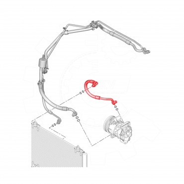 Tuyau de Clim Pour Peugeot 308 3008 Citroën C4 DS DS4/DS4 Crossback DS5 DS7