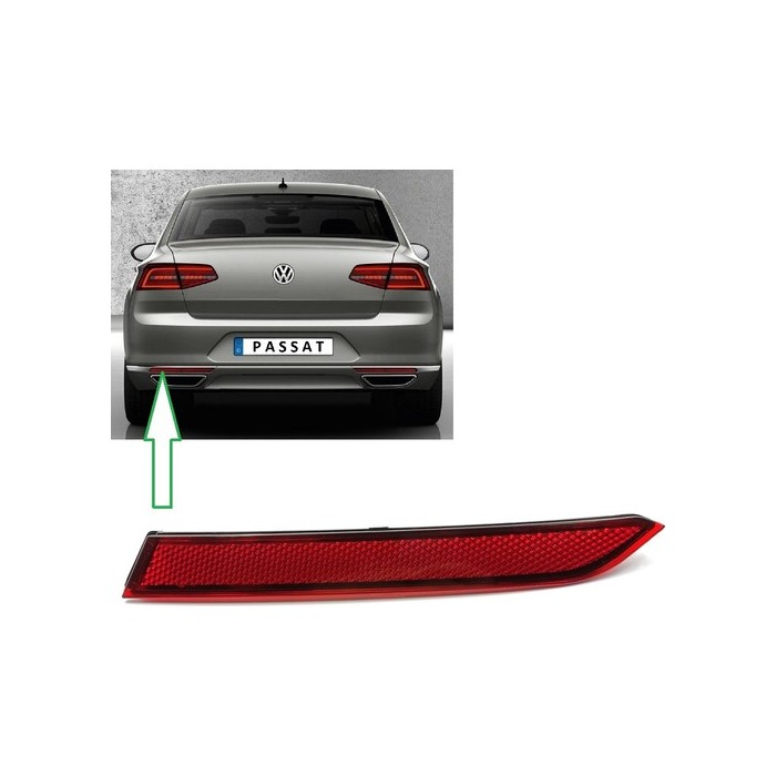 Pare Choc Réflecteur Arrière Gauche Pour Vw Passat - à partir de 2015 3G0945105A
