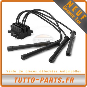 Bobine d'Allumage + Faisceaux Peugeot 206 Renault Clio 2 Kangoo Twingo 8200084401
