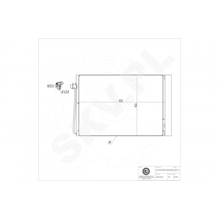 Condenseur de Climatisation Pour BMW Série 5 E60 E61 6 E63 E64 64532282939