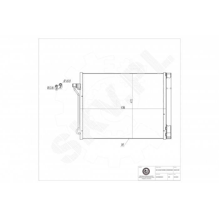 Condenseur de Climatisation Pour BMW Série 5 F07 F10 F11 6 F06 F12 F13 Dawn