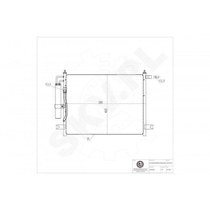 Condenseur de Climatisation Pour Chevrolet Aveo/Kalos Daewoo Kalos 96469288