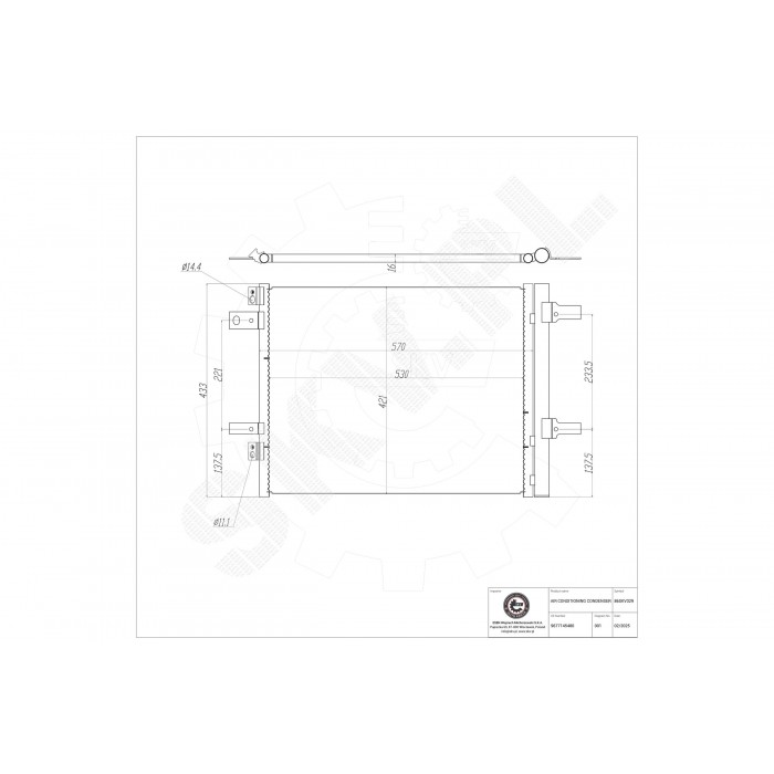 Condenseur de Climatisation Pour Peugeot 308 II Citroën C4 9677145480
