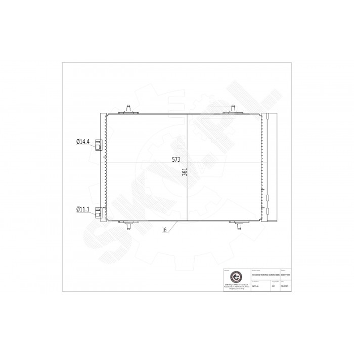 Condenseur de Climatisation Pour Peugeot 508 Citroën C5 6455JA 6455JC