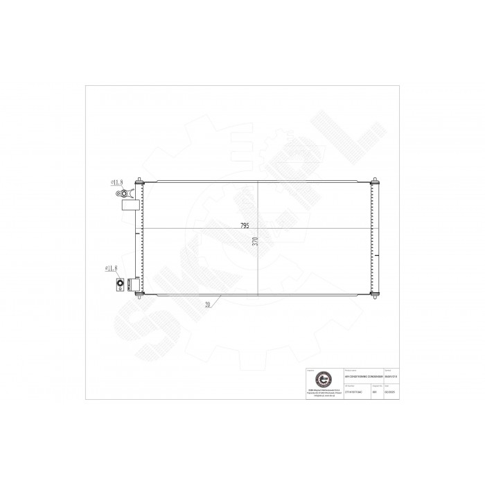 Condenseur de Climatisation Pour Ford Tourneo Transit 1223628 2T1H19710AB