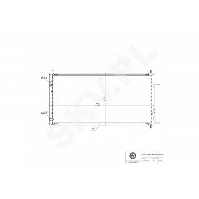Condenseur de Climatisation Pour Honda Civic IX 80110TV1E02