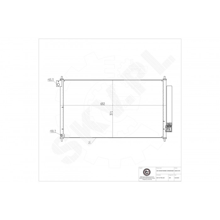 Condenseur de Climatisation Pour Honda Civic IX 80110TR0A01 80110TR0A02