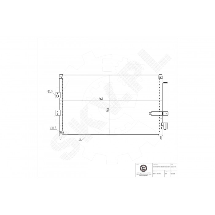 Condenseur de Climatisation Pour Honda Civic VIII 80110SNAA02 80110SNAA03