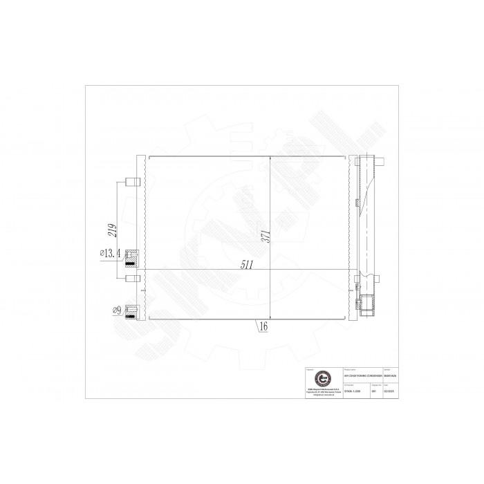 Condenseur de Climatisation Pour Hyundai i20 976061J200 976061J210