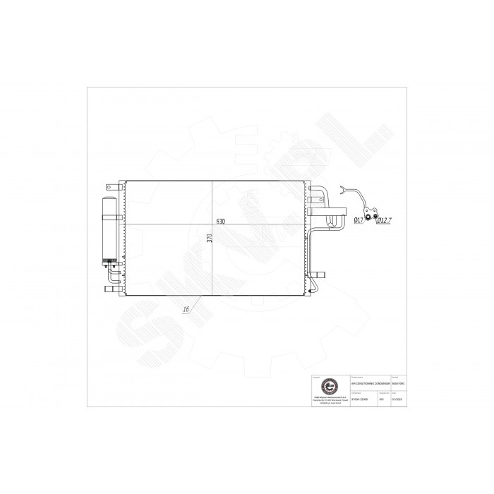 Condenseur de Climatisation Pour Hyundai Tucson Kia Sportage 976062E000