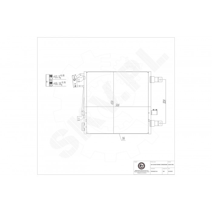 Condenseur de Climatisation Pour Jeep Wrangler III 55056631AA 55056635AA