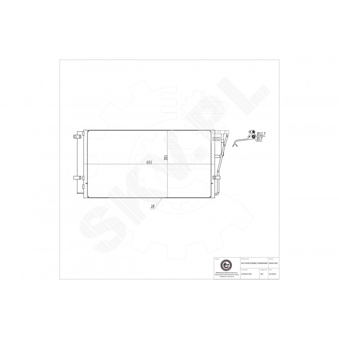 Condenseur de Climatisation Pour Kia Carens III Monospace 976061D100