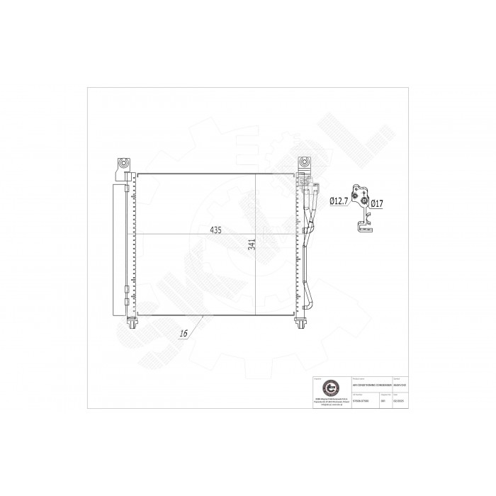 Condenseur de Climatisation Pour Kia Picanto 9760607500 9760607550
