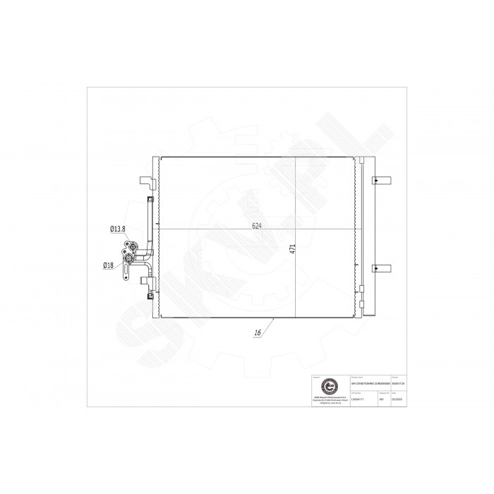 Condenseur de Climatisation Pour Land Rover Discovery Sport Freelander 2 Van