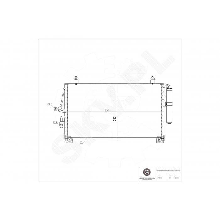 Condenseur de Climatisation Pour Mitsubishi Outlander I MN124248 MR958462
