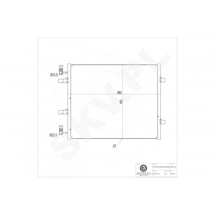 Condenseur de Climatisation Pour Renault Opel Vauxhall 8200411148 4417650