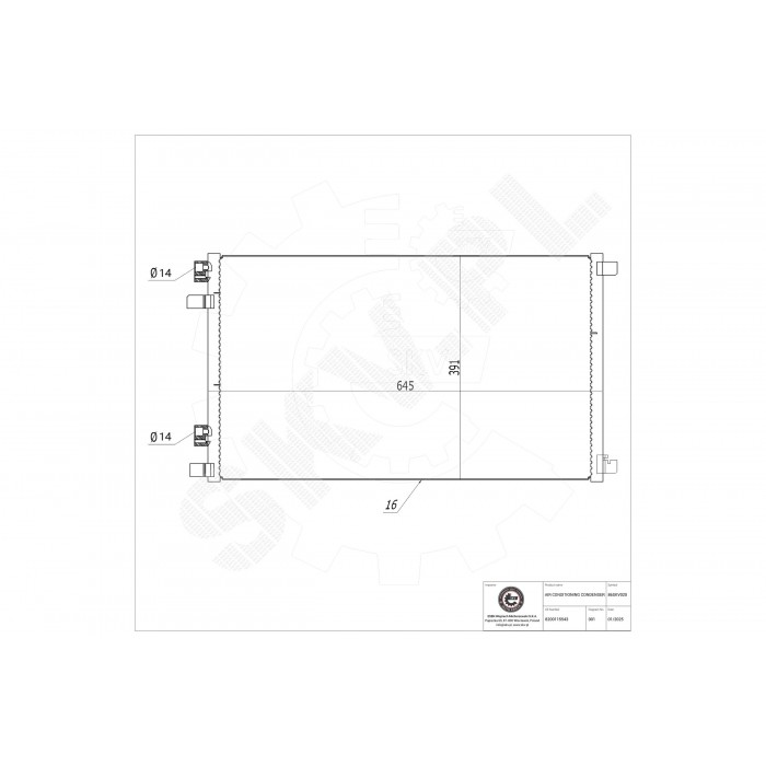 Condenseur de Climatisation Pour Renault Grand Scénic II Megane 8200115543
