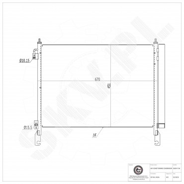 Condenseur de Climatisation Pour Renault Koleos 921005115R 92100JY00A