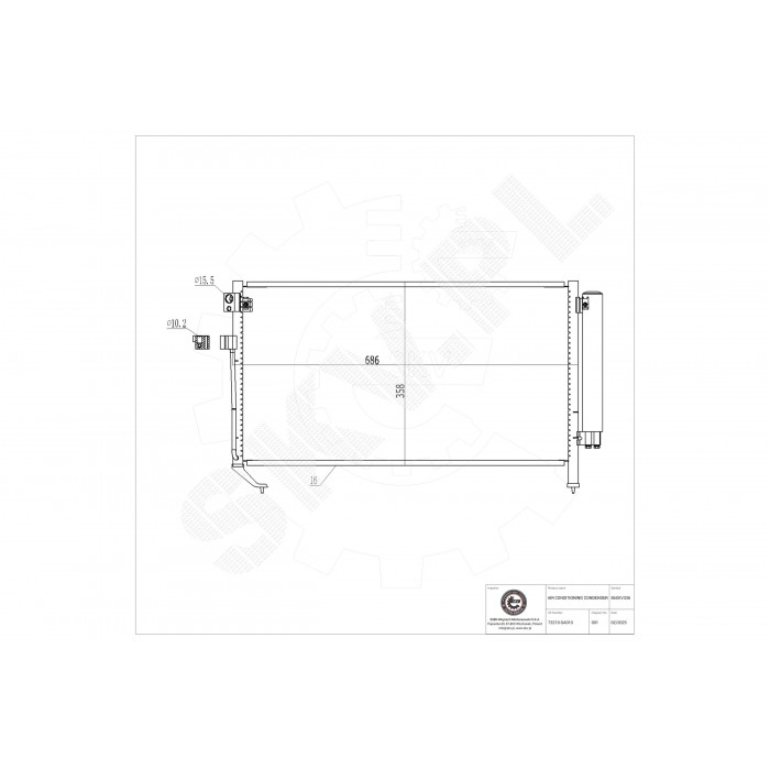 Condenseur de Climatisation Pour Subaru Forester 73210SA000 73210SA010