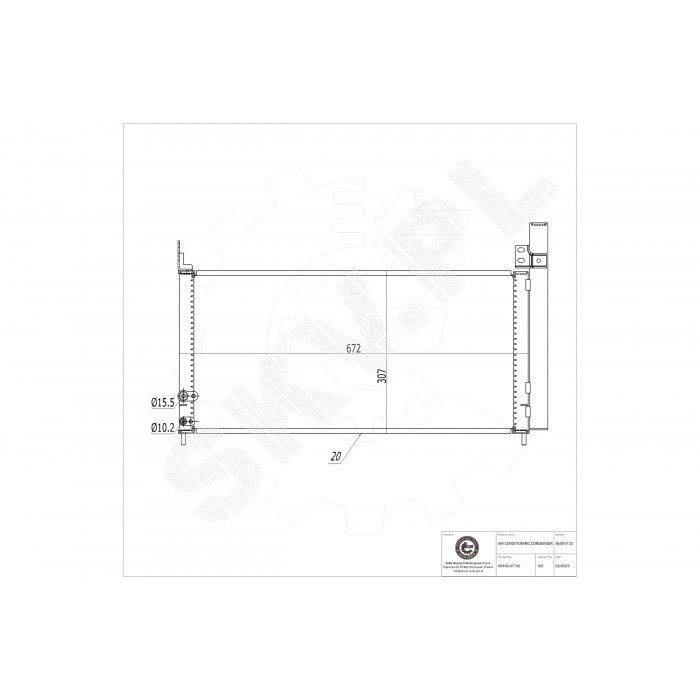 Condenseur de Climatisation Pour Toyota Auris Prius Plus 8846047150