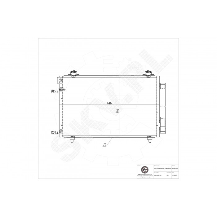 Condenseur de Climatisation Pour Toyota Corolla 884500F110