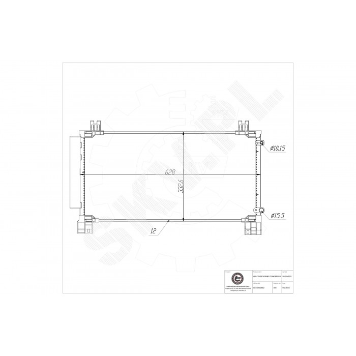 Condenseur de Climatisation Pour Toyota Yaris 884600D500 884600D550