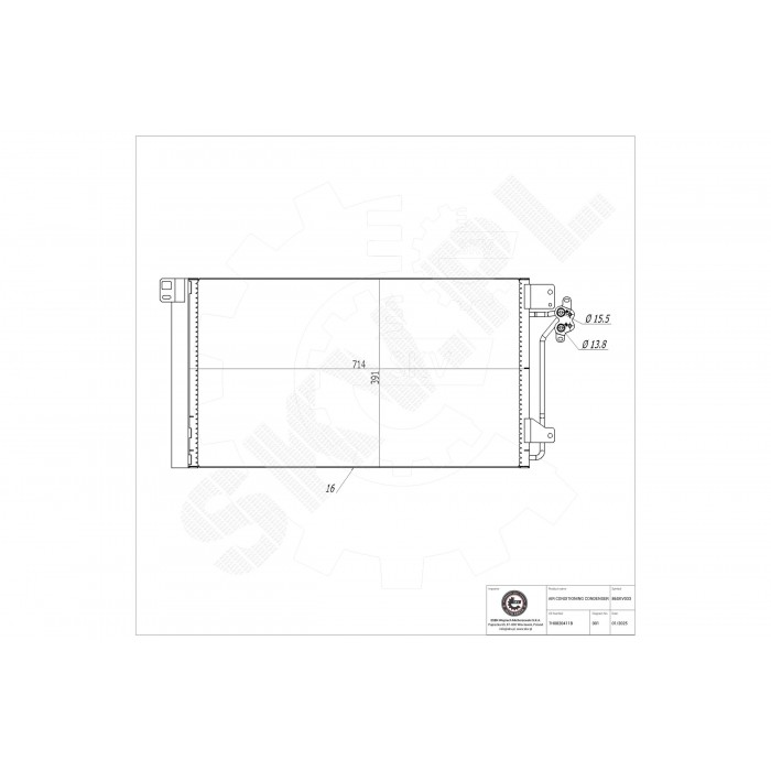 Condenseur de Climatisation Pour VW Multivan V Transporter 7H0820411B 7H0820411E