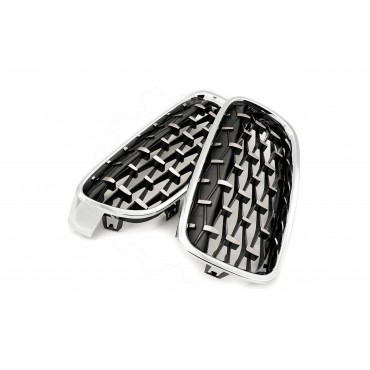 2 Grilles de Radiateur Pour BMW Série 3 F30, F80 F31 51137255411