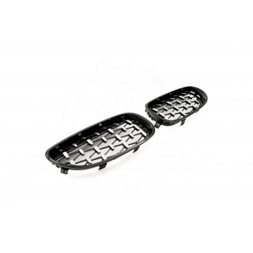 2 Grilles de Radiateur Pour BMW Série 5 E60 E61 51137027061 51137027062