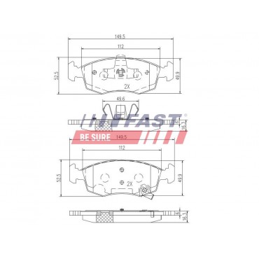 Kit Plaquette de Frein Avant Pour Fiat Chrysler Lancia Ypsilon 77365927 77365945