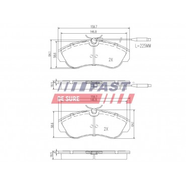Kit Plaquette de Frein Avant Pour Peugeot Fiat Citroën 425118 71752993 425119