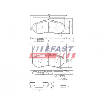Kit Plaquette de Frein Avant Pour Peugeot Fiat Toyota Citroën 1611839880 425364