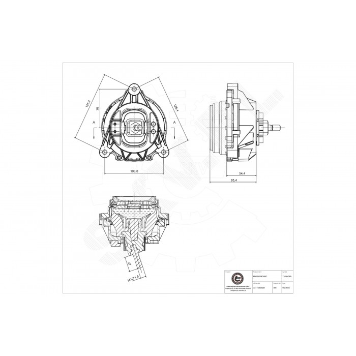 Support Moteur Gauche Pour BMW Série 1 F20 F21 3 F30, F80 F31 22116854251