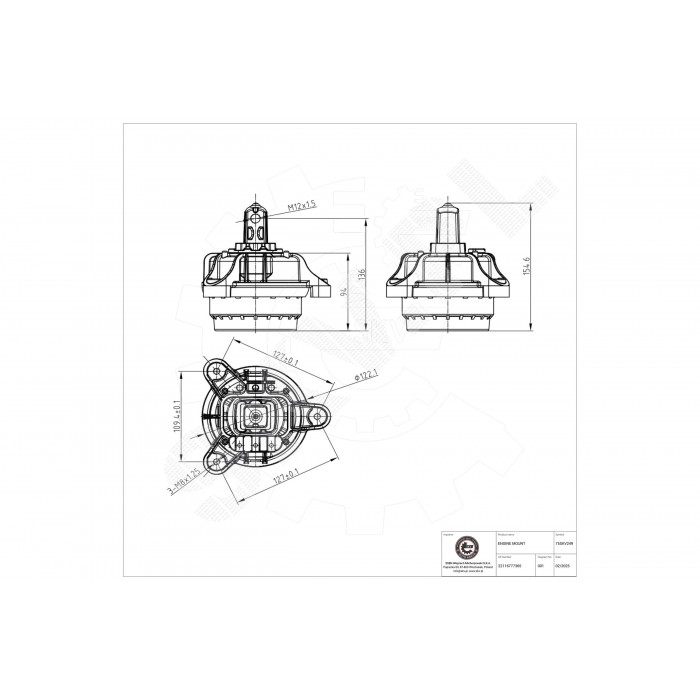 Support Moteur Gauche Pour BMW Série 5 F07 F10 F11 6 F12 F13 22116777365