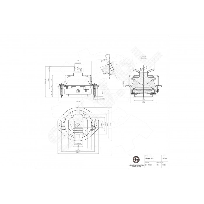 Support Moteur Gauche Pour BMW Série 7 E65, E66, E67 22116754613 22116769185