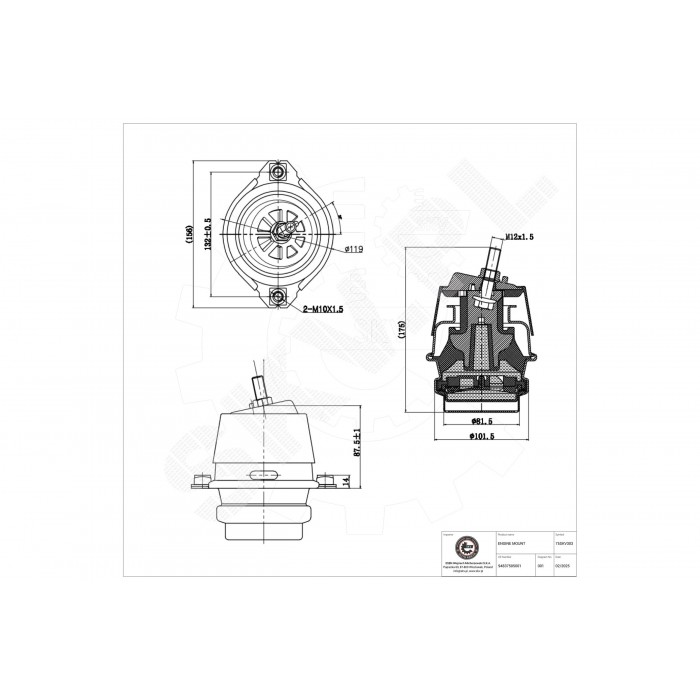 Support Moteur Avant Droit Pour Porsche Cayenne 94837505000 94837505001