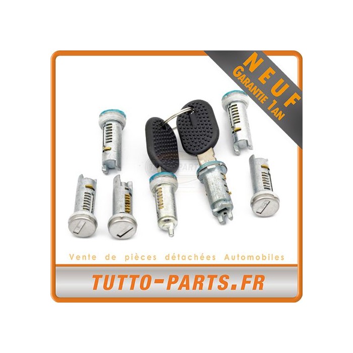 7 Barillets Serrure de porte + 2 clés pour FIAT Ducato - 1994 à 2002