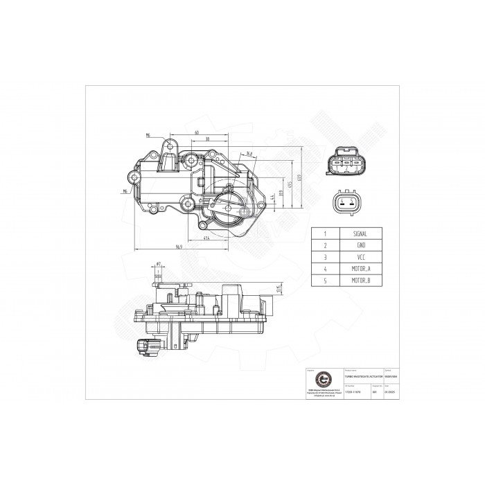 Actuateur de Turbo Wastegate Pour Toyota Hilux VIII 1720111070