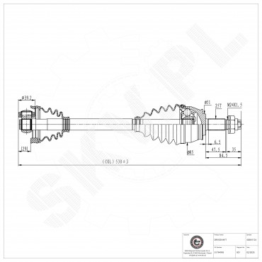 Cardan Arbre de Transmission Avant Gauche Pour Fiat Bravo II Lancia Delta III