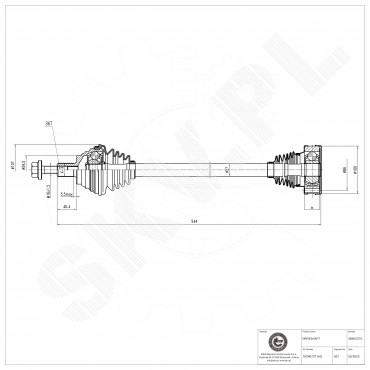Cardan Arbre de Transmission Avant Gauche Pour VW Audi Seat Skoda 1K0407271DJ