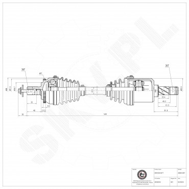 Cardan Arbre de Transmission Avant Gauche Pour Volvo S60 I V70 II 36000520