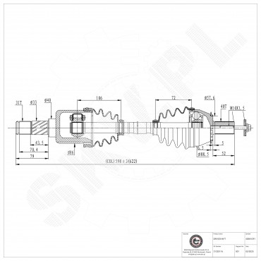 Cardan Arbre de Transmission Avant Gauche Pour Volvo S60 II S80 V60 I 31325116