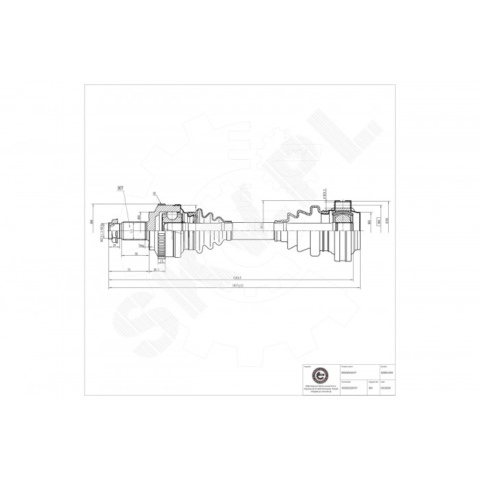 Cardan Arbre de Transmission Arrière Gauche Pour BMW Série 3 E46 33207839465