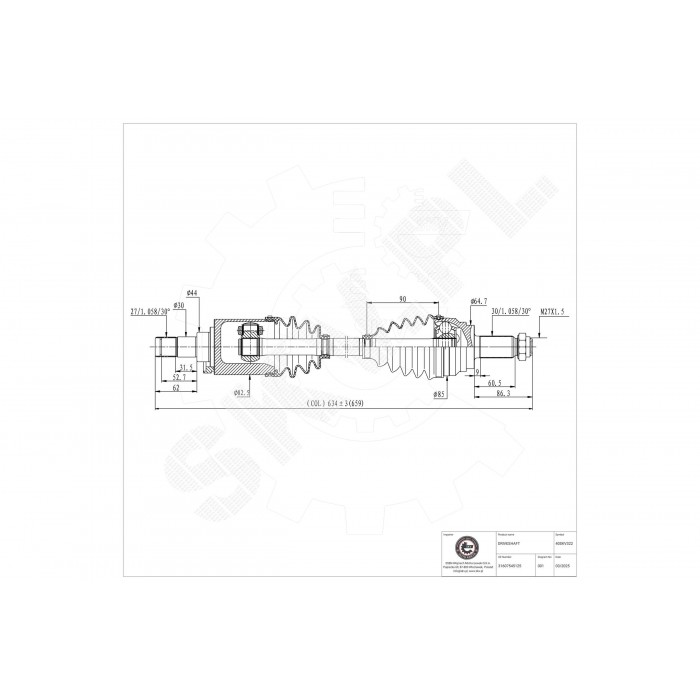 Cardan Arbre de Transmission Avant Gauche Pour BMW X5 E70 F15 F85 31607545125